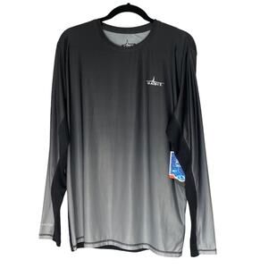 Habitat Outdoors Rash Guard Gray Long Sleeve Shirt Size M